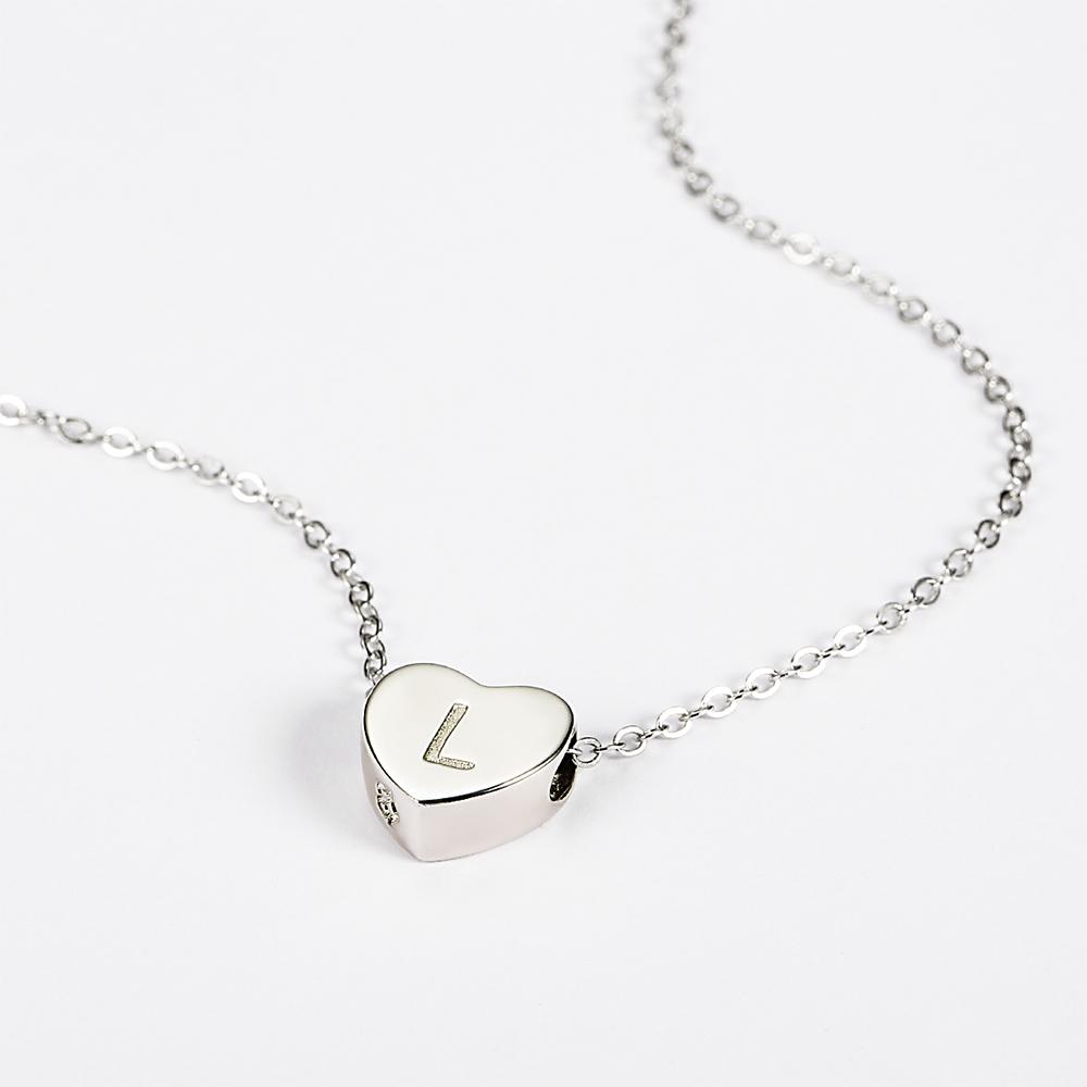 Engraved Heart Initial Necklace 14k Gold Plated, Engraved Necklace Bar ...